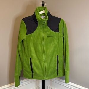 Columbia Pea green and black fleece size medium